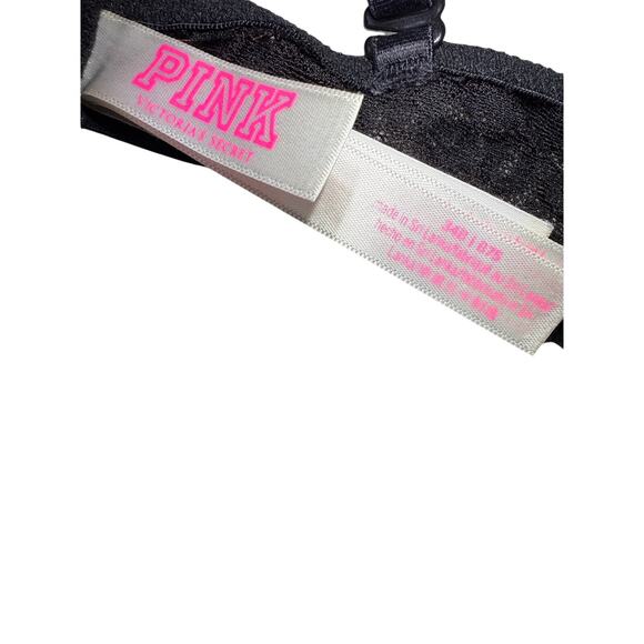 Love Pink Victoria’s Secret Black Leopard Lace Bra Wear Everywhere Push Up 34B - Picture 5 of 7